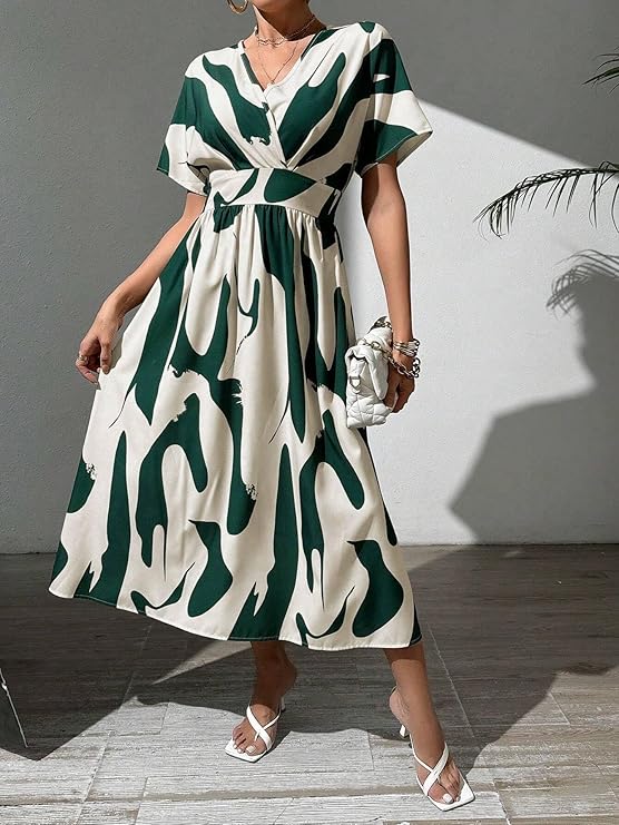 Leriya Fashion Printed Maxi Dress for Women – Trendy Long One Piece Summer Outfit | Lightweight Flared Dress for Casual & Holiday Wear