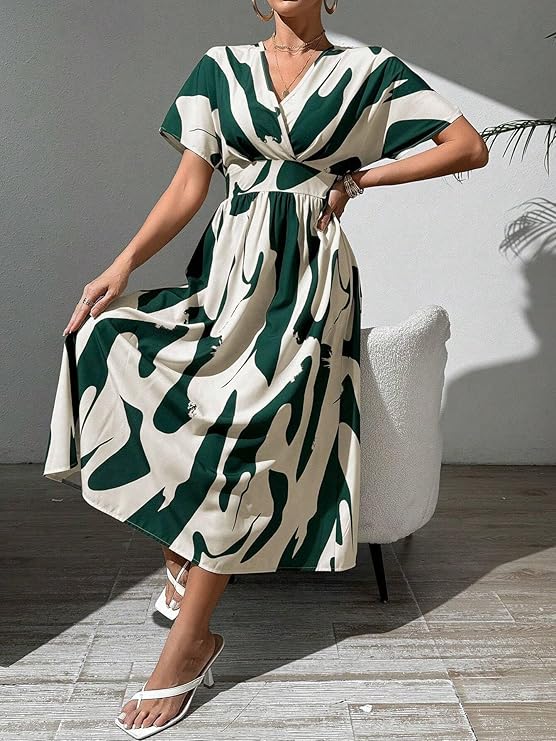 Leriya Fashion Printed Maxi Dress for Women – Trendy Long One Piece Summer Outfit | Lightweight Flared Dress for Casual & Holiday Wear